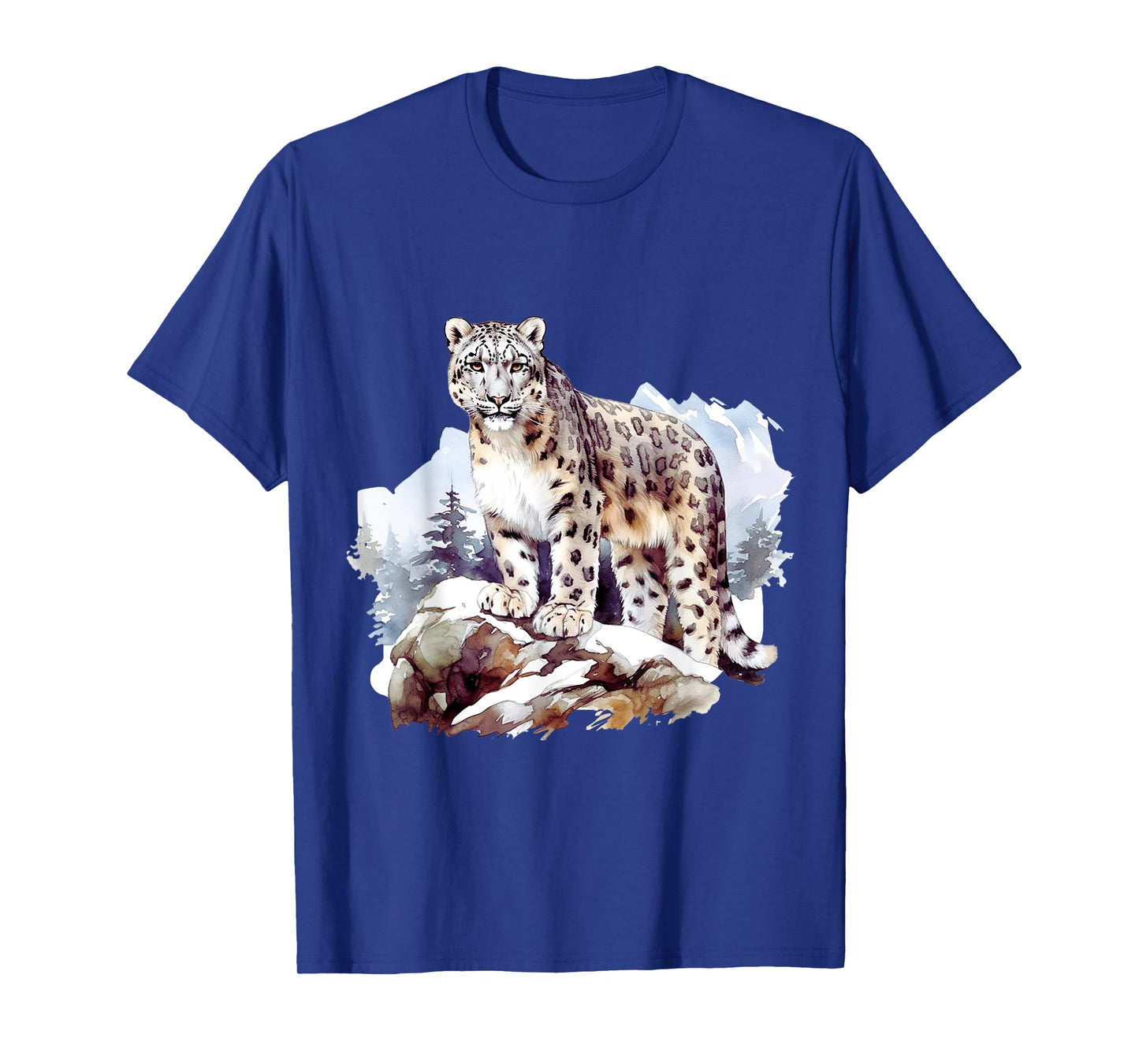 Snow Leopard Winter Mountain Big Cat Wildlife T-Shirt