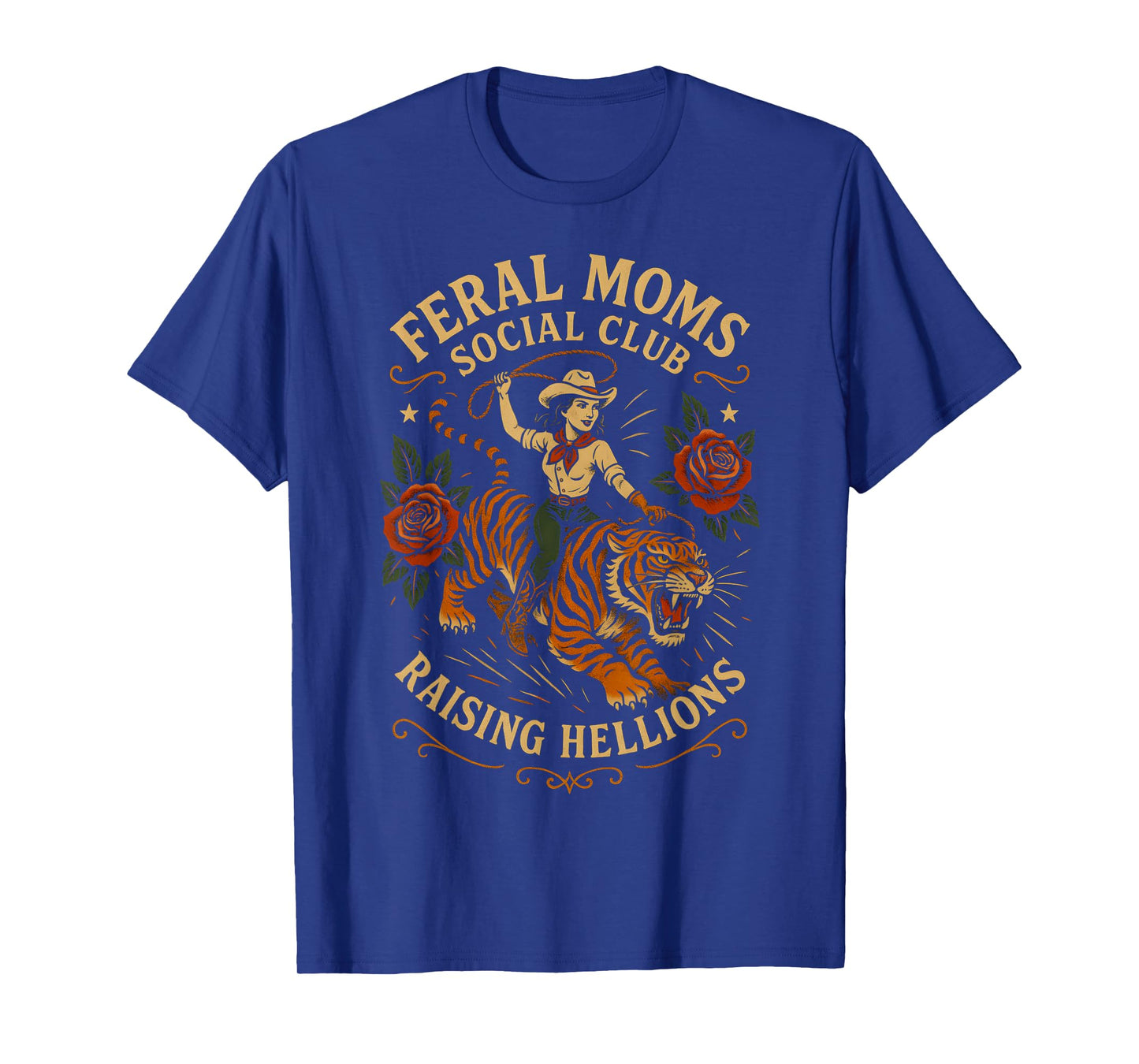 Retro Cowgirl Western Feral Moms Social Club Vintage T-Shirt