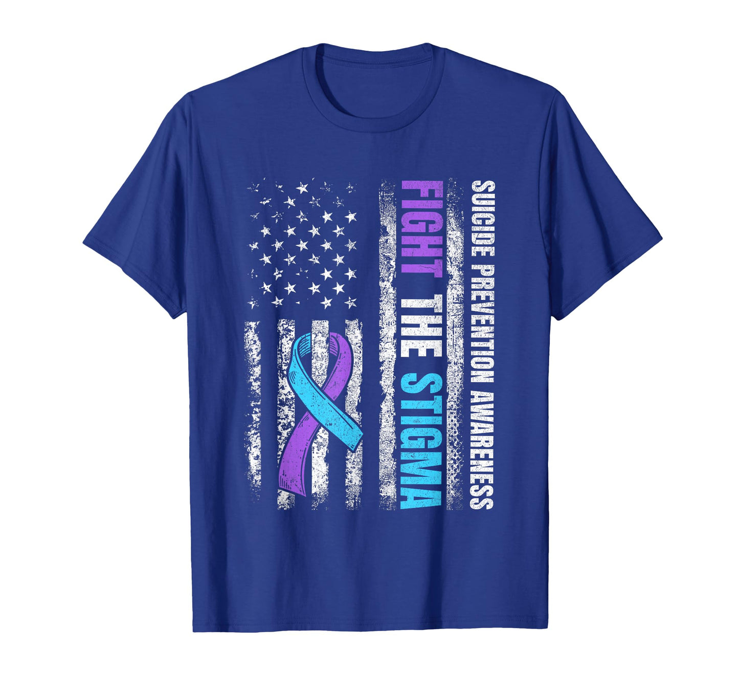 Fight The Stigma American Flag Suicide Prevention Awareness T-Shirt