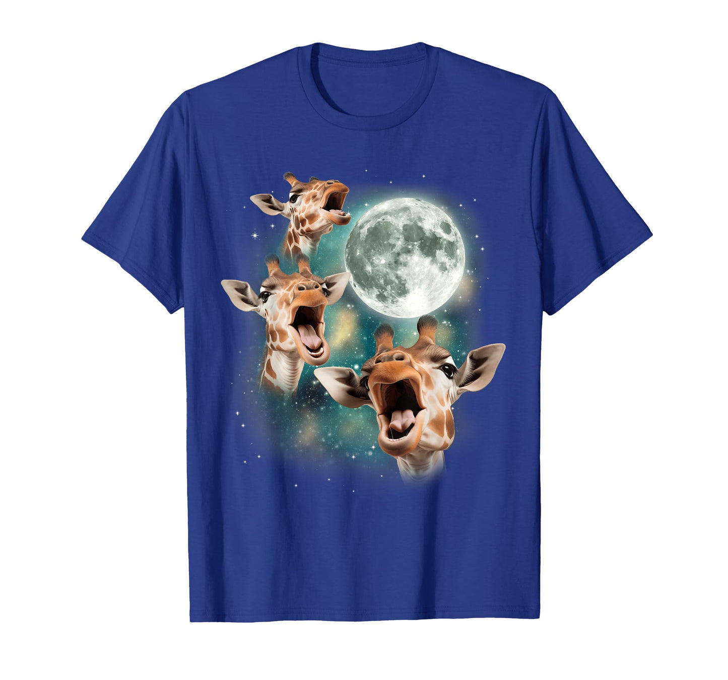 Three Giraffes Howling at Moon | 3 Savanna Wildlife Animals T-Shirt