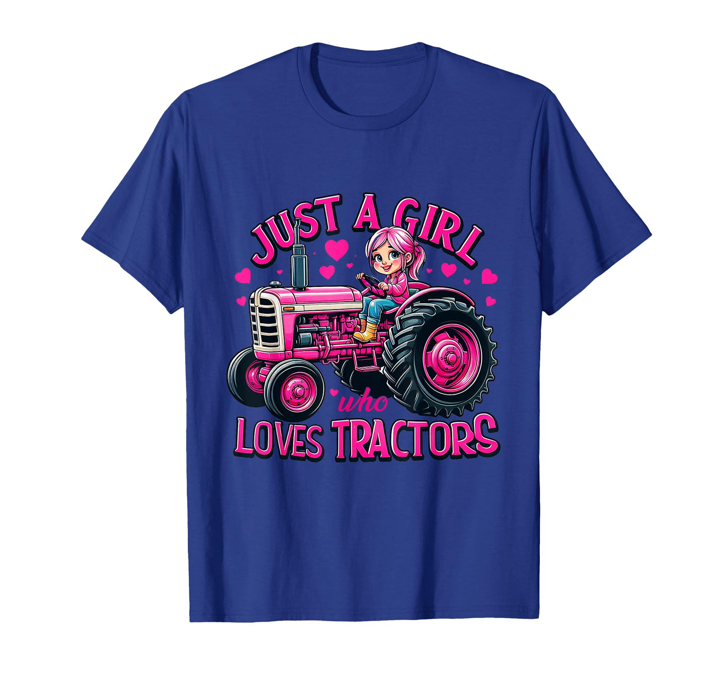Pink Girl Farming Life - Just A Girl Who Loves Tractors T-Shirt