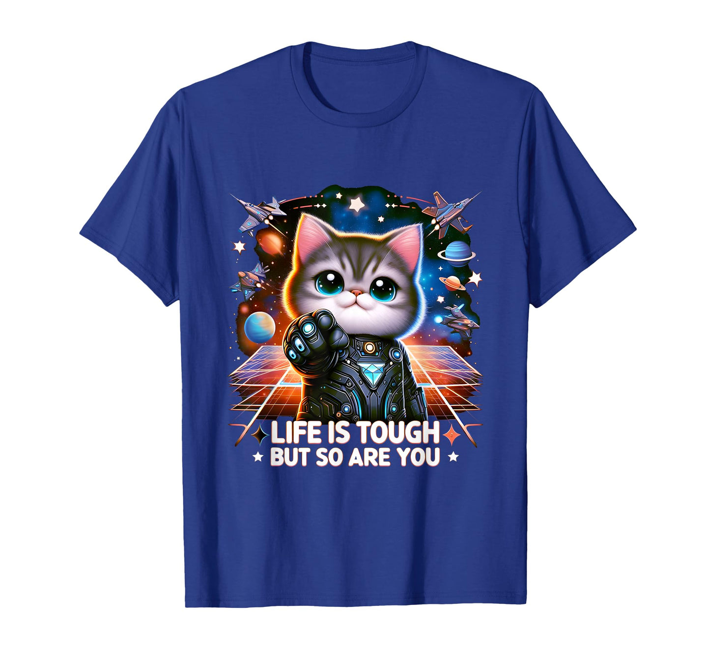 Life is Tough But So are You - Motivational Funny Cute Cat T-Shirt