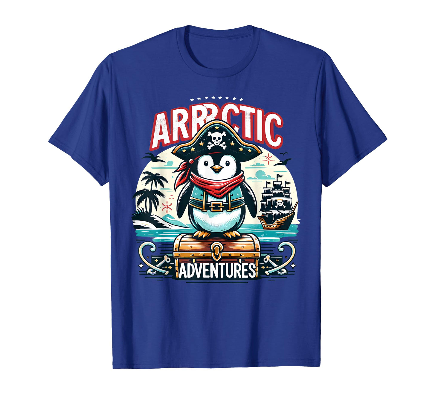 Arrrctic Adventures Pirate Penguin Treasure Quest Pun T-Shirt