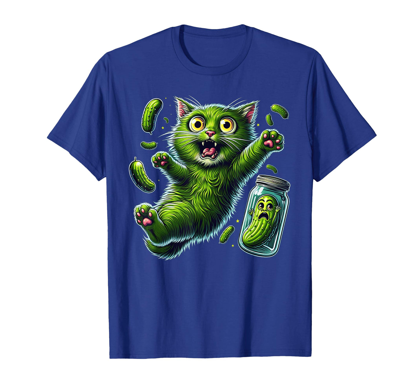 Funny Kittens vs Gherkin Pickle Cat Mom Lady T-Shirt