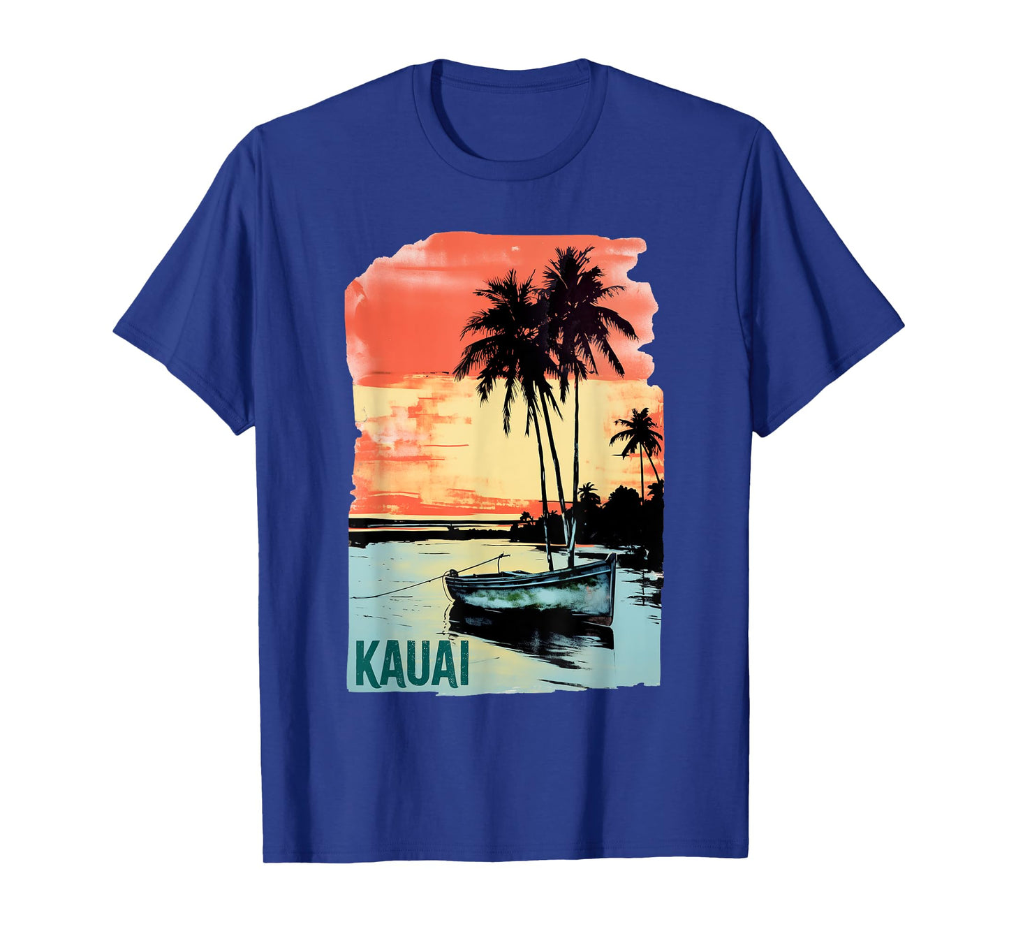 Kauai Hawaii Beach Life Boating Palm Trees Souvenir T-Shirt