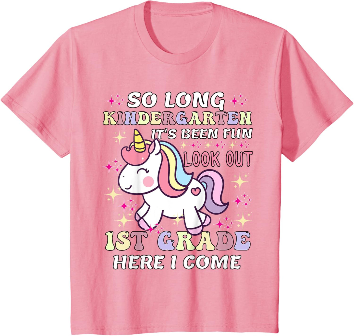 Unicorn Goodbye Kindergarten Hello 1st Grade T-Shirt by TeeBrew