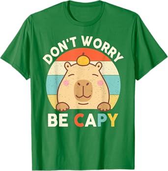 Capybara Shirt Kids Toddler Boys Girls Donโt Worry Be Capy T-Shirt