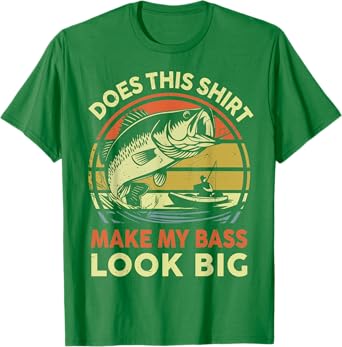 Dad Does This Tee Make My Bass Look Big Funny Kayak Fishing T-Shirt