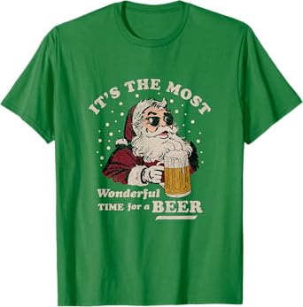 Funny Santa Beer Merry Christmas T-Shirt