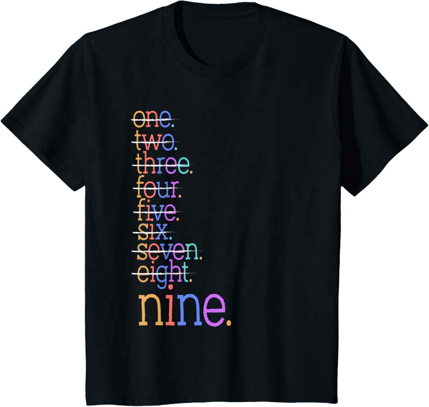 Kids Nine Crossed Out 9th Birthday Design 9-Year-Old T-Shirt