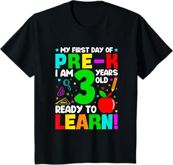 Kids My First Day of Pre-K 3 Years Old First Day of School T-Shirt