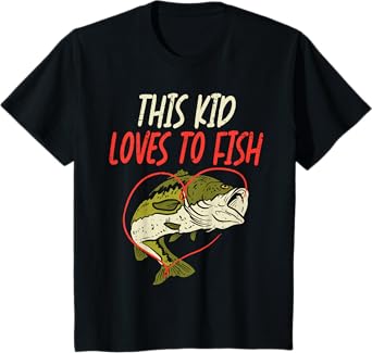 This Kid Loves To Fish Bass Fishing Family Matching Gift T-Shirt