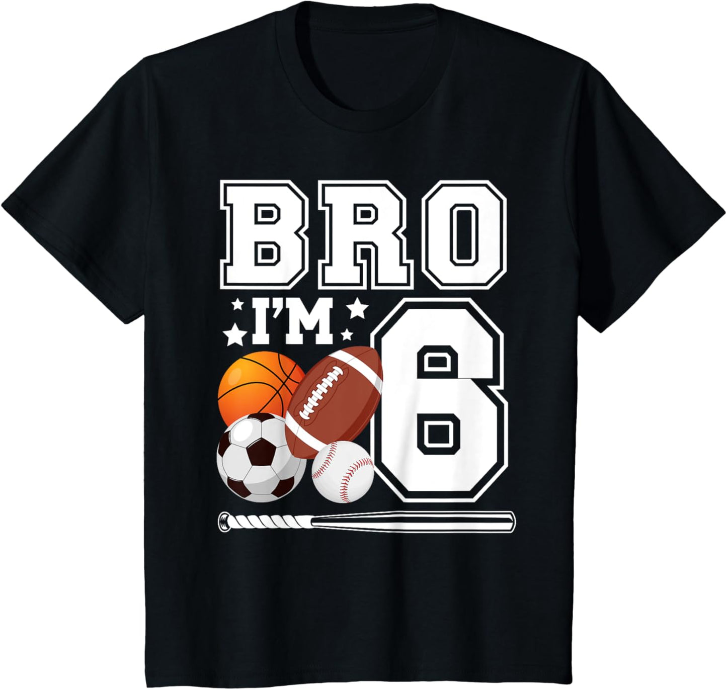 Kids 6th Sports Birthday Party 6 Year Old Boy Birthday Sports T-Shirt