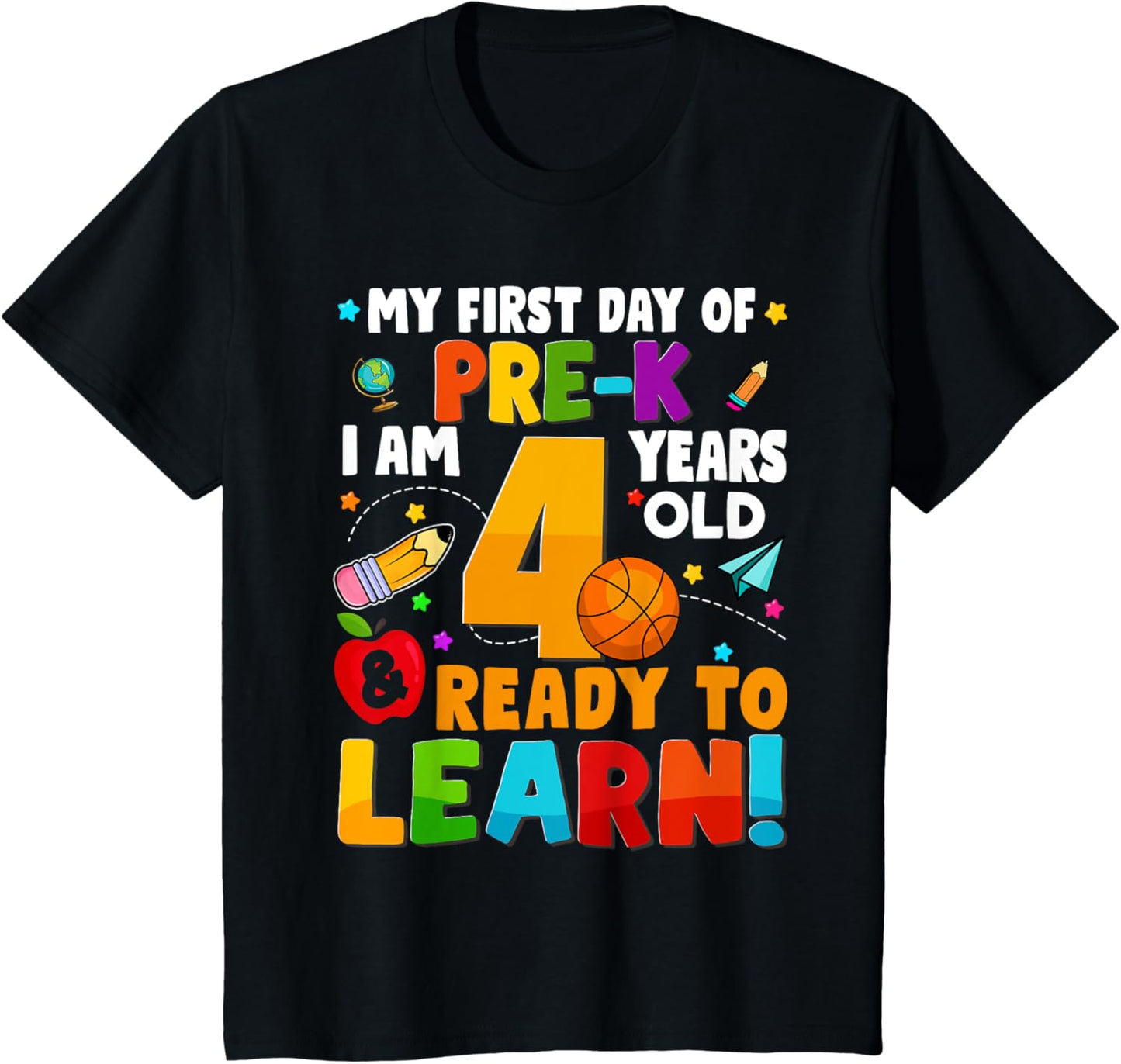 Kids My First Day Of Pre K Prek Pre-k Ready To Learn Boys Tee by TeeBrew