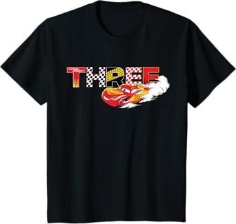 Disney & Pixar's Cars Numbers 3 Third 3rd Birthday Party T-Shirt