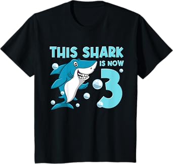 3rd Birthday This Shark Is Now 3 Year Old Boy Girl T-Shirt