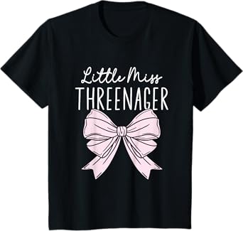 Kids Little Miss Threenager Threenager Girl Birthday 3 Years T-Shirt