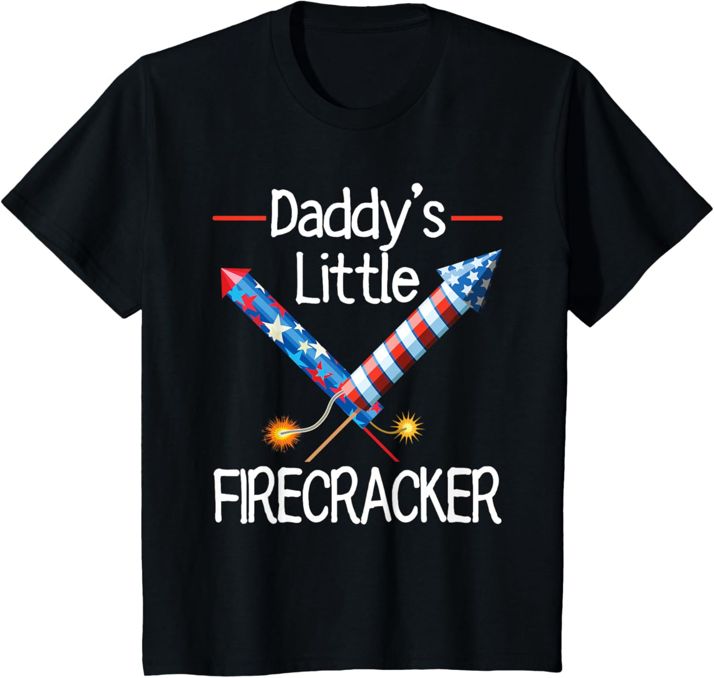 Kids Daddy's Little Firecracker Cute 4th of July Toddlers Kids T-Shirt