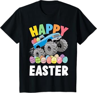 Kids Happy easter monster truck for boys and toddler T-Shirt