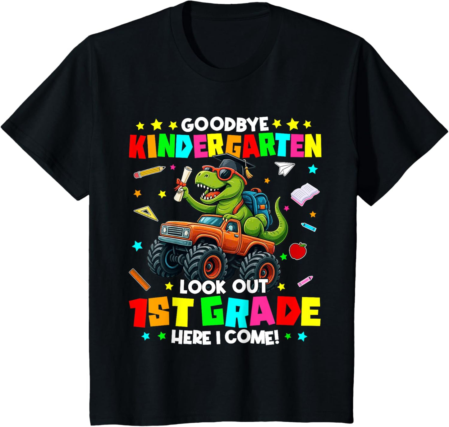 Kids Goodbye Kindergarten Graduation 1st Grade Here I Come Kids T-Shirt