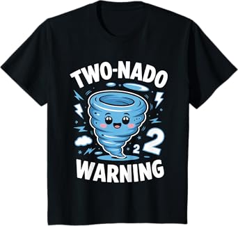Kids Tornado 2 Year Old Boy Birthday Two Nado 2nd Bday Party T-Shirt