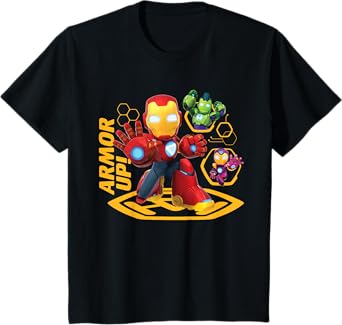 Marvel Iron Man and His Awesome Friends Tony & Team Armor Up T-Shirt