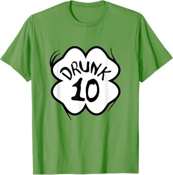 Drunk 1-10 St Pattys Day Shirt Drinking Team Group Matching T-Shirt
