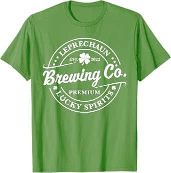 leprechaun brewing company shirt St Patricks Brewing Lucky T-Shirt