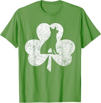 Saint Patricks Day Funny German Shepherd Irish Clover T-Shirt