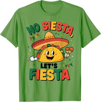 Funny No Siesta Let's Fiesta Cinco Mayo Taco Men Boy Toddler T-Shirt