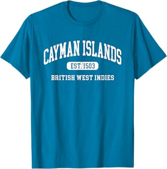 Vintage Grand Cayman Islands Est 1503 Vacation Souvenir T-Shirt