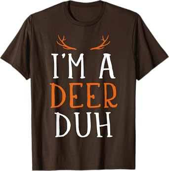 Funny lazy easy Im a deer costume for DIY halloween party T-Shirt