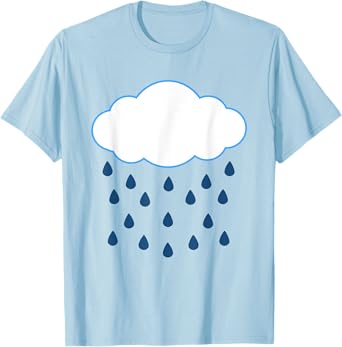 White Clouds Rain Drop Costume Christmas Halloween T-Shirt