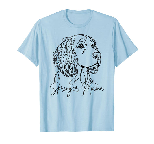 English Springer Spaniel Mama Springer Mom Line Art Artistic T-Shirt