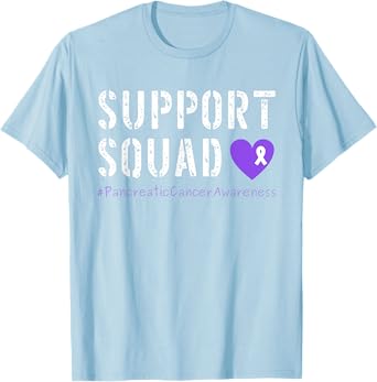 Purple Ribbon Men Women Kids Pancreatic Cancer Awareness T-Shirt