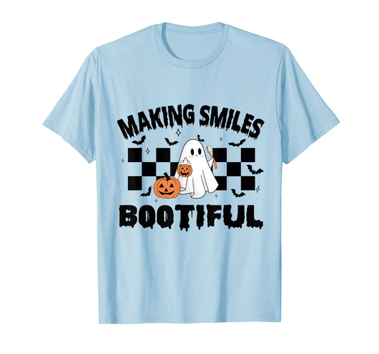 Making Smiles Bootiful Halloween Funny Ghost Dentist Dental T-Shirt
