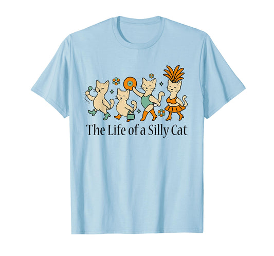 Funny Cat Era The Life of a Silly cat Meme Show Girl T-Shirt
