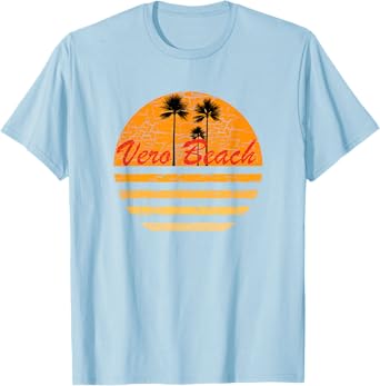 Vero Beach, FL Vintage Retro 70s Throwback Surf Men Women T-Shirt