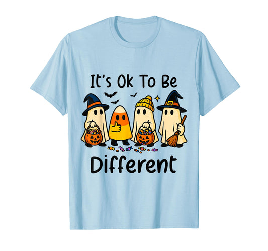 Halloween Candy Corn Ghost Its Ok to Be Different Kids Girl T-Shirt