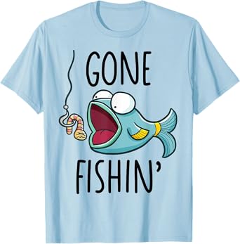 Gone Fishing-Shirt Kids Toddler Boys Girls Funny Fishing T-Shirt