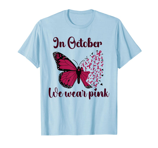 Halloween In October We Wear Pink Breast Cancer Awareness T-Shirt