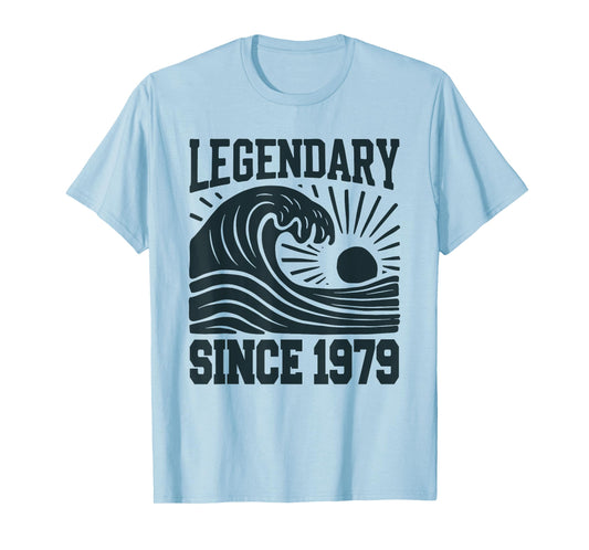 Legendary Since 1979 Birthday Vintage Retro Wave Sun T-Shirt