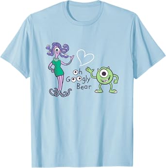 Disney Pixar Monsters Inc. Mike Celia Oh Googly Bear Logo T-Shirt