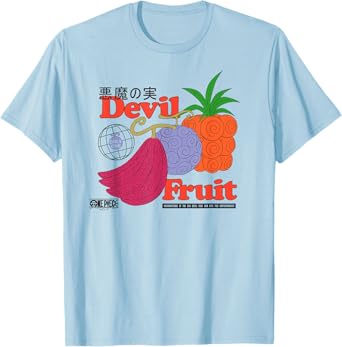 One Piece Anime Vintage Devil Fruit Ad with Kanji T-Shirt