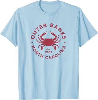 Outer Banks NC Vacation Souvenir Blue Crab Mens Womens Kids T-Shirt
