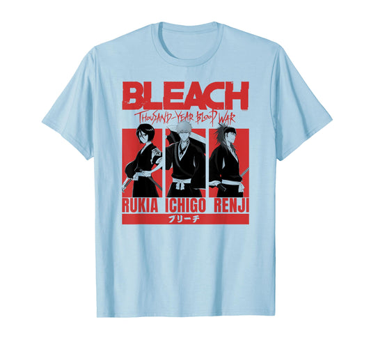 BLEACH: Thousand Year Blood Rukia Ichigo Renji Blocks Anime T-Shirt