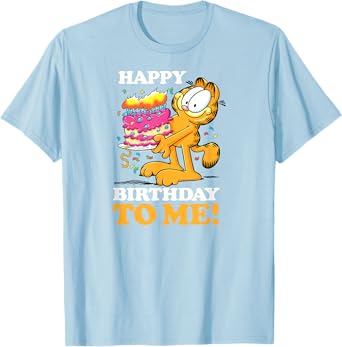 Garfield - Happy Birthday To Me with Cake T-Shirt