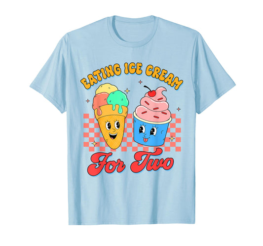 Pregnancy Announcement Mommy To Be Eating Ice Cream For Two T-Shirt