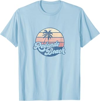 Redondo Beach California CA T Shirt Vintage 70s Surfer Tee T-Shirt