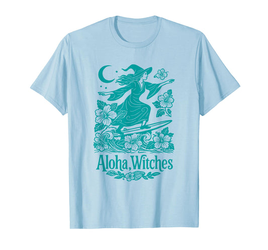 Aloha Witches Surfing Witch Hawaii Halloween Tropical T-Shirt